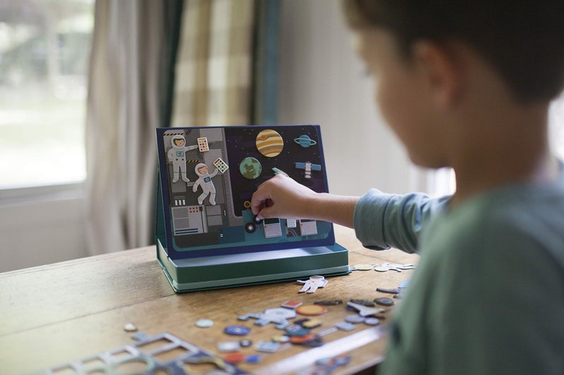 Petit Collage Outer Space Play Scene Mix and Match Magnetic Pieces, Ages 3+, 2 Scenes and 54 Pieces - Image 4